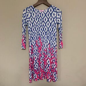 Lilly Pulitzer Ophelia Coral Iris Deep Dive Fish Dress Size Small